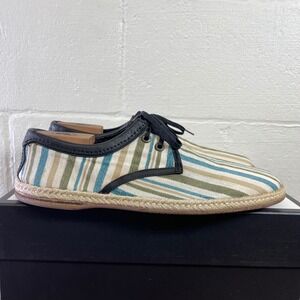 Dolce & Gabbana Striped Canvas Espadrille Multi Color Sneaker Men's Size 10